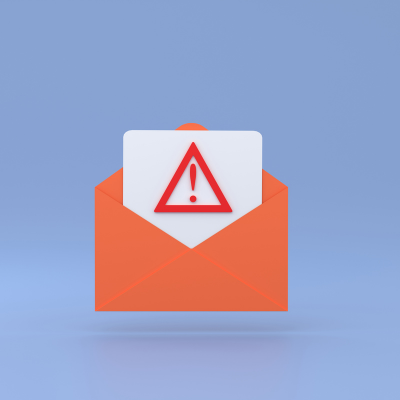 spam email envelope with warning symbol