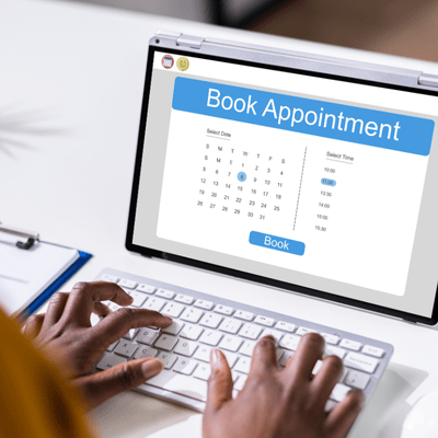 book appointment clear CTA on webpage to help with website conversions