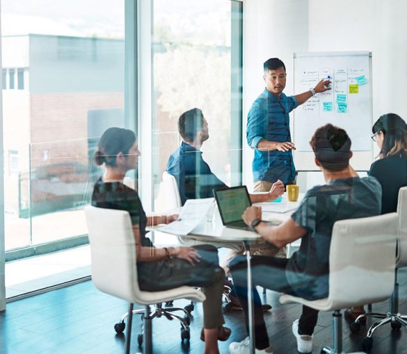 Social media team having strategy meeting