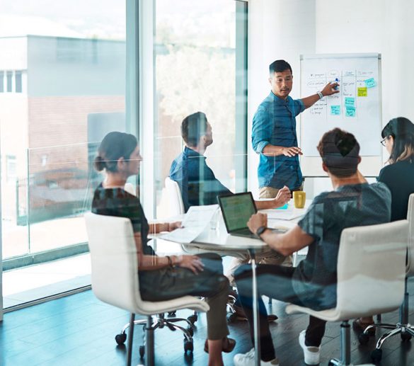 Social media team having strategy meeting